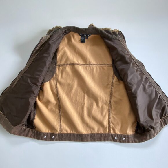 Spanner Rustic Brown Denim & Rabbit Fur Trim Vest SZ XL - Picture 6 of 12